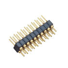 WCON 2.54mm Machined Pin Header Dual row PPS BK H=3.0 Straight Gold Flash
