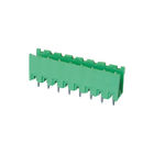 5.08 Pluggable Terminal Block Connector Male 1*8P Straight , PA66 Green Open Type W/O Flange