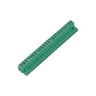 Green 24P Din Rail Terminal Block Connector Female With / Without Flange
