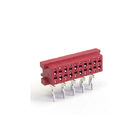 WCON Dip Female 8 Pin Right Angle Connector 1.27mm Pa46 Red Matte Sn Plated