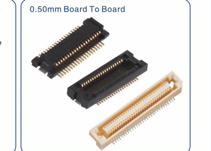 0.5mm Board to Board Connector, Polyester, Brass, Black/White, SMT.