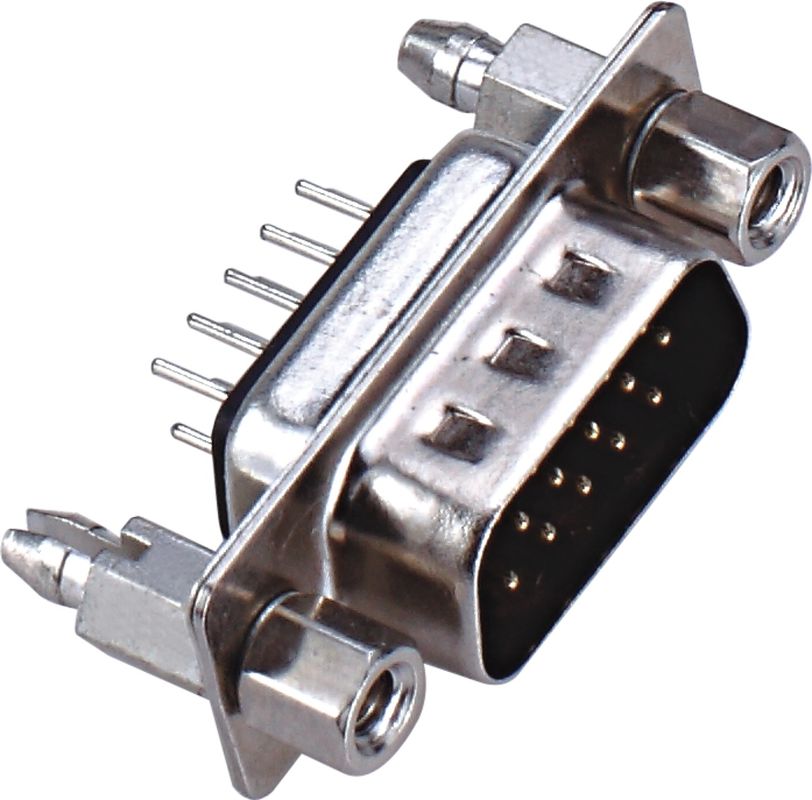 WCON 180°DIP D- SUB Dual Row 9 Pin Male Connector PBT Type Brass 3.0AMP Current Rating ROHS