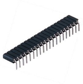 2.54mm Female Round Pin Header Connector Double Row Right Angle PPS Black