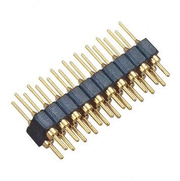WCON 2.54 mm Round Pin Header  Straight PPS Brass H=3.0 Mm L=10.0 Black ROHS