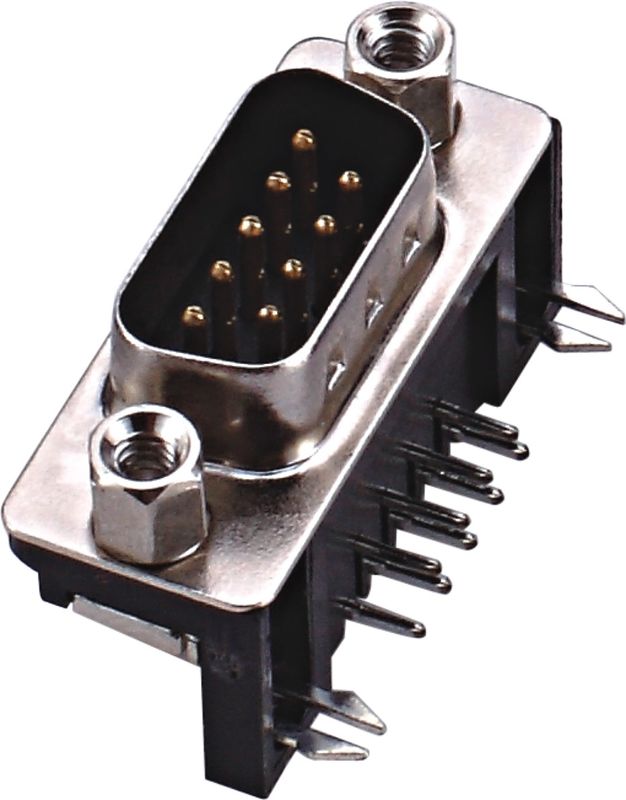 9 Pin Male Connector With Revit Black 8.08 Footprint Right Angle