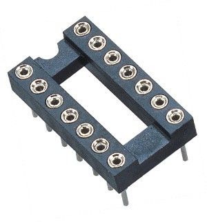 WCON 2.54mm IC Socket DIP  Round pin Header H=3.0,L=7.43 Row of Pitch 7.62 black  ROHS