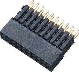 2.0mm Pitch Dual Row Header Connector , SMT  Female Pin Header LCP Black