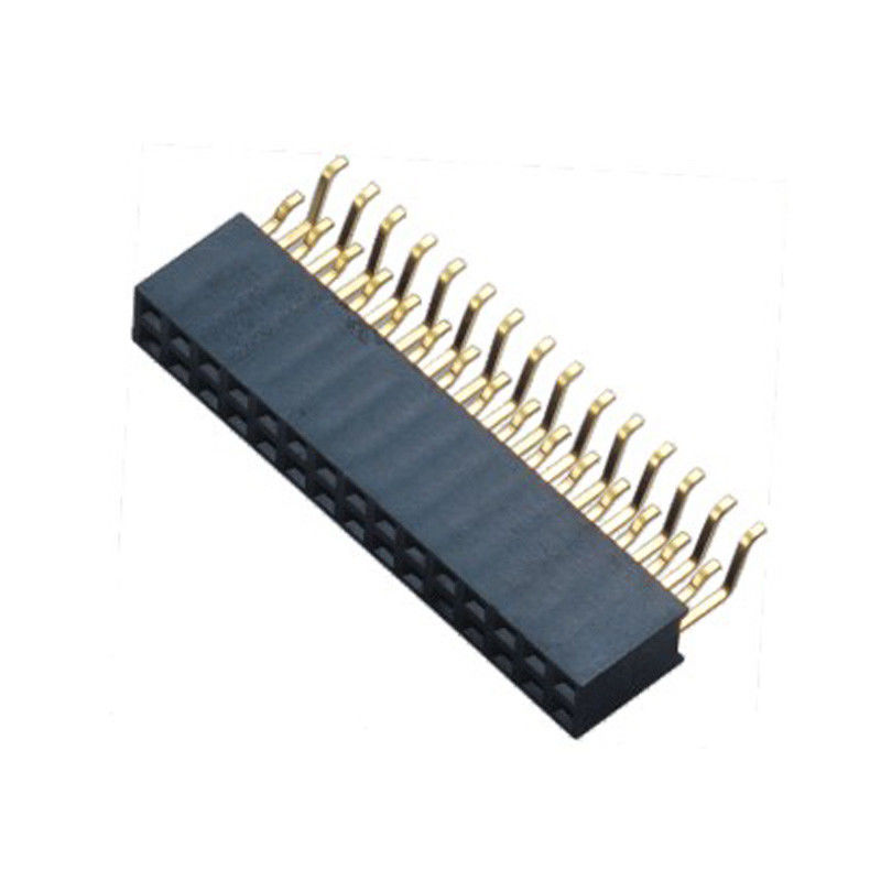 SMT Type Y Type Female Header 2.54 Pitch PA9T Black Gold Flash
