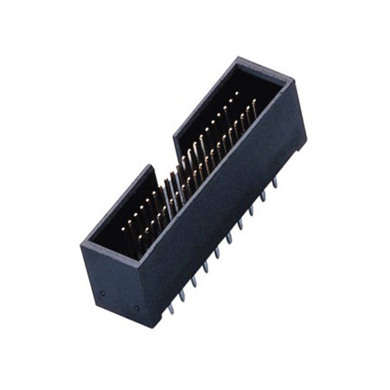 Four Row  H=10.5 1.27*2.54 Mm Pitch Box Header Connector  straight PA9T black ROHS