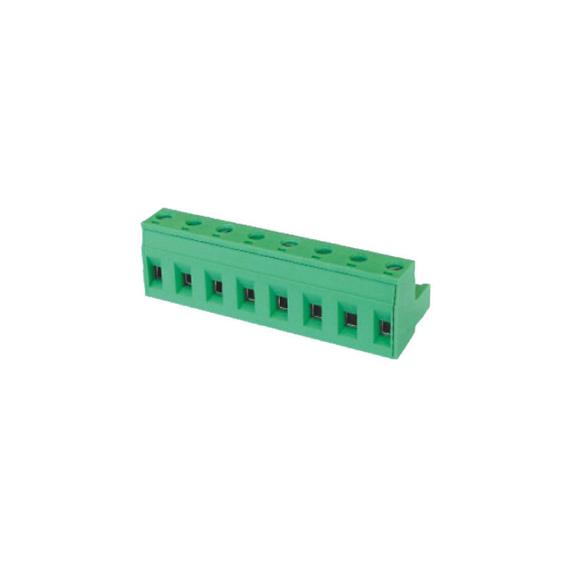 Green Color Terminal Block Connector 5.08 Pitch Without Ear PA66 Female Matte Tin ROHS