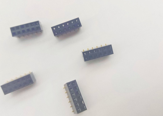 SMT Type 2.54 Mm Female Header Right Angle PA 9T Plastic Material