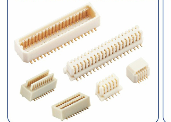 0.8mm, Board to Board Connector, SMT, White, Polyester, Brass.