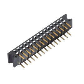 Right Angle  2.54 Mm Female Pin Header Connector PA9T Black Gold Flash ROHS